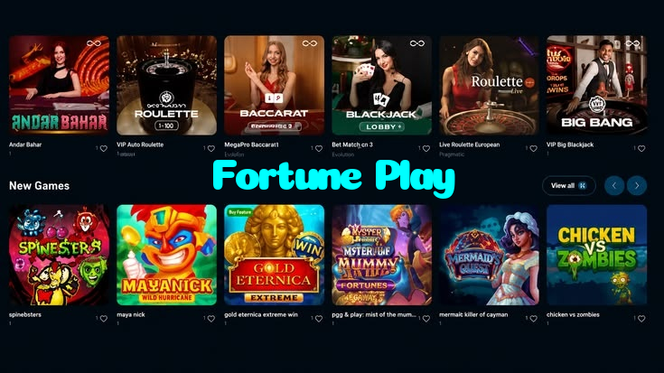 Fortune Play casino presented on mobile device in Pakistan with slots and live games